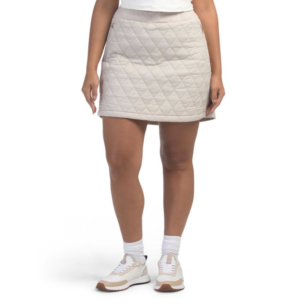 NWT Quilted N VO MEGGIE Elastic Waist SKIRT in Cement Size Large